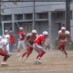 ゾーンの切れ目に深く入り込みパスを受ける WR#5小山