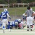 怒涛のブリッツで強烈なサックを受けるQB#10藤原