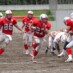QB藤原のブロッキングでさらにロングヤードを進める RB#27岡野