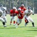 鋭角なカットランでエンドゾーンに迫る RB#4岩上