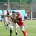 キャッチしてエンドゾーンに飛び込みたい しかしDBの厳しいマークが・・・WR#20田口