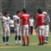 粛々とセレモニーが行われる #5沼野主将、#1鈴木(寛)副将