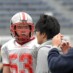 コーチから指示を聞く 主将#53宮間